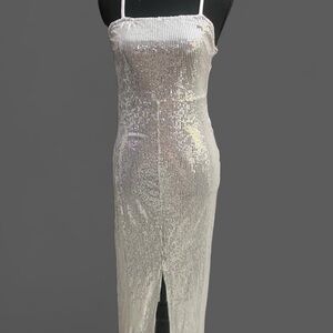 Elegant Silver Sequin Dress